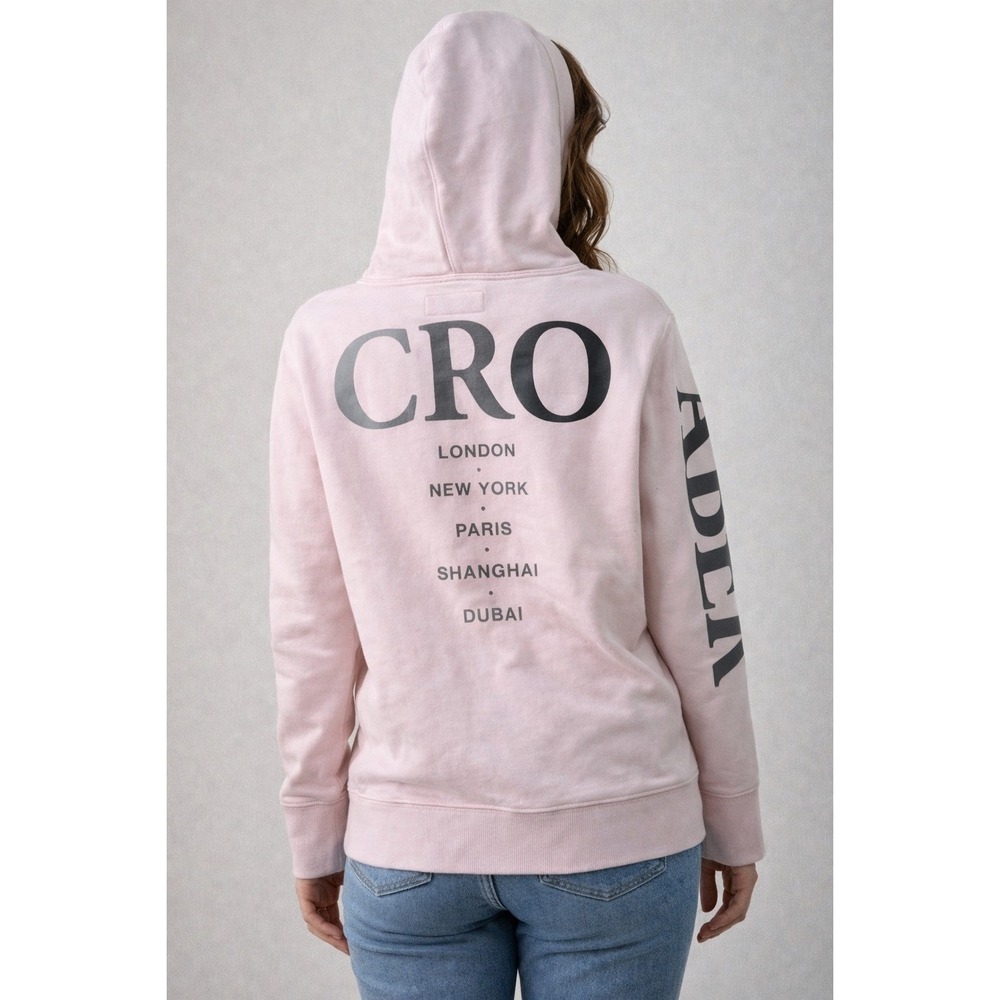 Abercrombie & Fitch Pink Graphic‎ Fleece Hoodie Cities Back Print women's Large